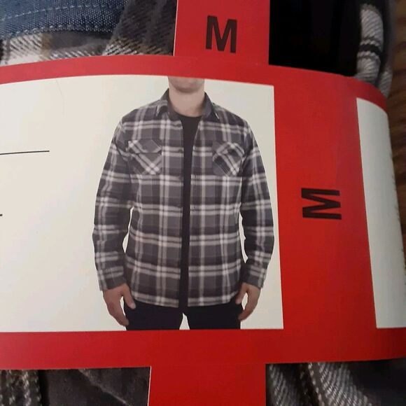 Jachs New York 2-Pack Men's M Waffle Thermal & Flannel Shirt Black Gray Plaid - Picture 4 of 7